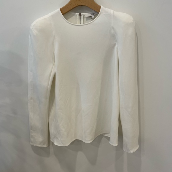 Tibi Structured Crepe Sculpted Shoulder Top - Picture 4 of 7